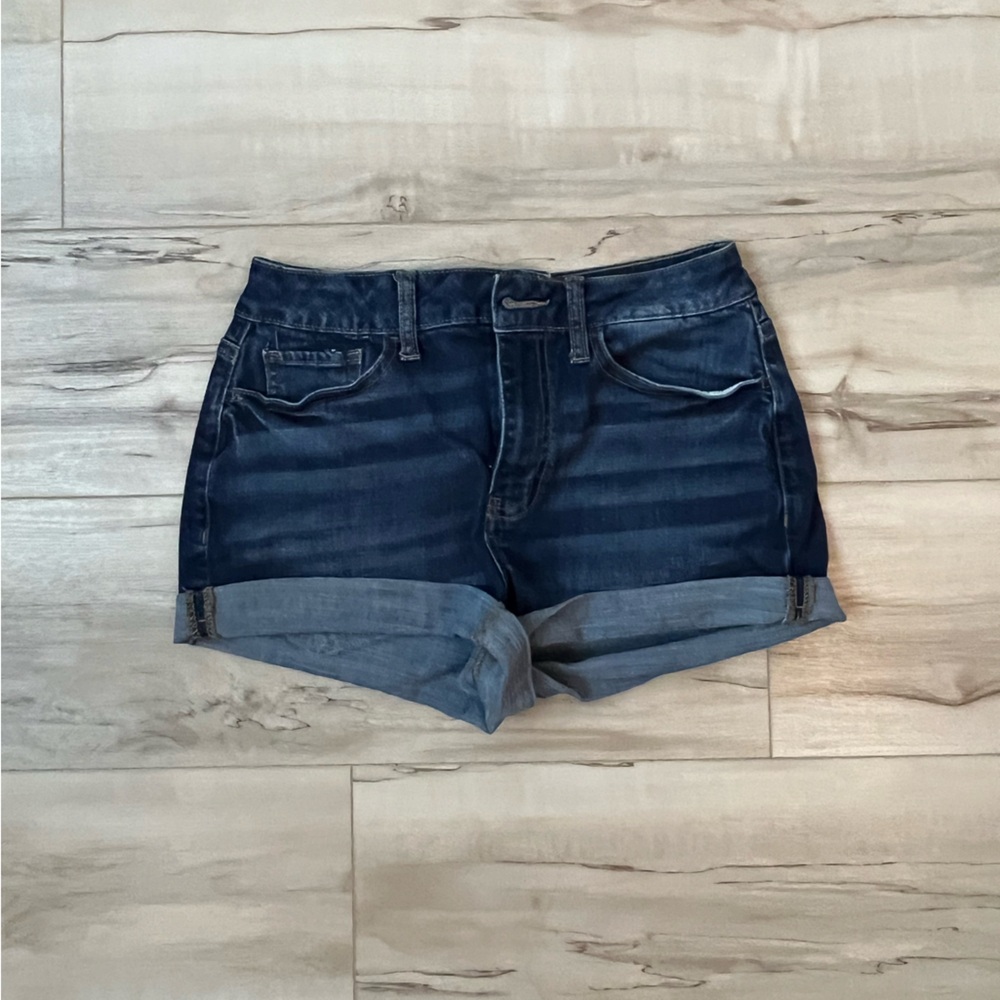 High rise denim shorts